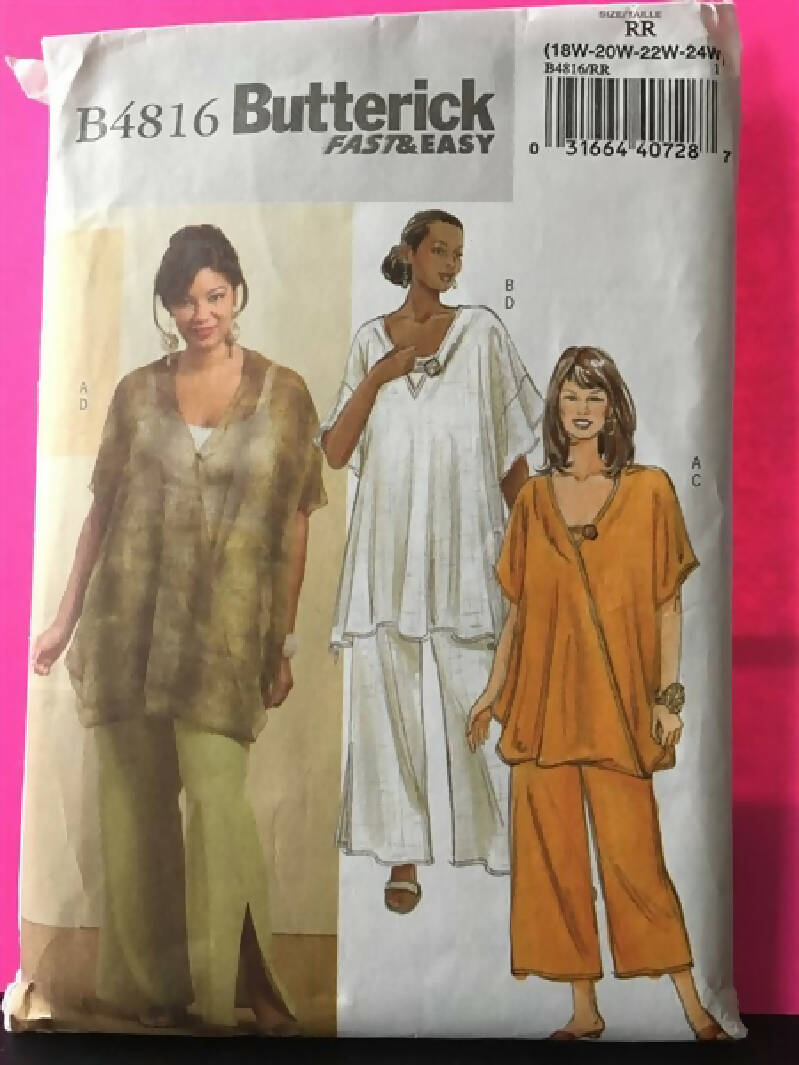 PATTERN BUTTERICK FAST & EASY B4816 TUNIC & PANTS