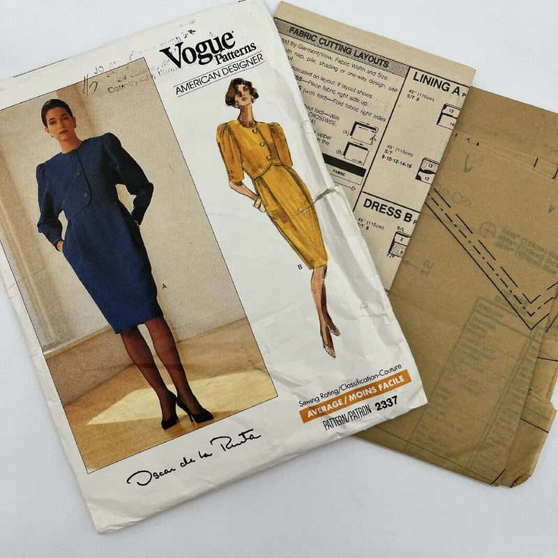 Vintage Vogue 2337 Oscar De La Renta Dress - Size 6-16