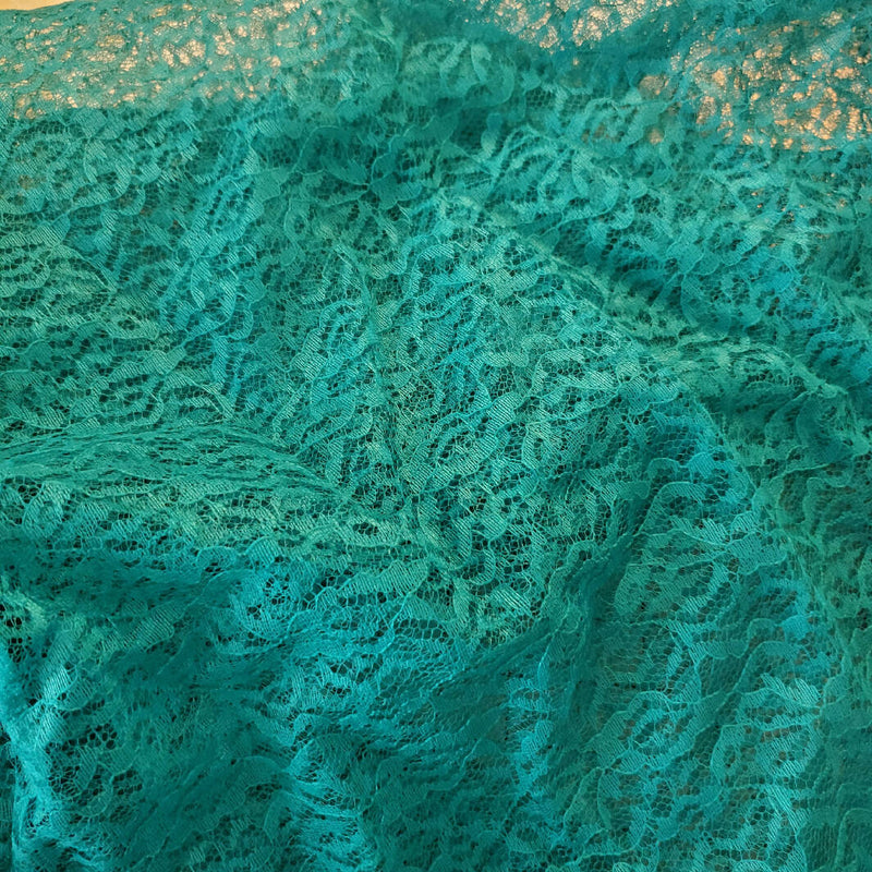 Vintage Lace Fabric Emerald Green 22"x 2 yds