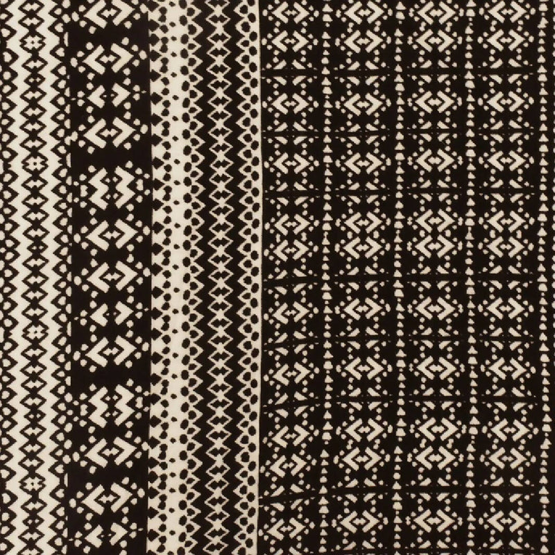 NEW Rayon Challis, Deep Burnt Brown-Beige Aztec Print, sold by the HALF YARD - 100% rayon garment fabric, 56"