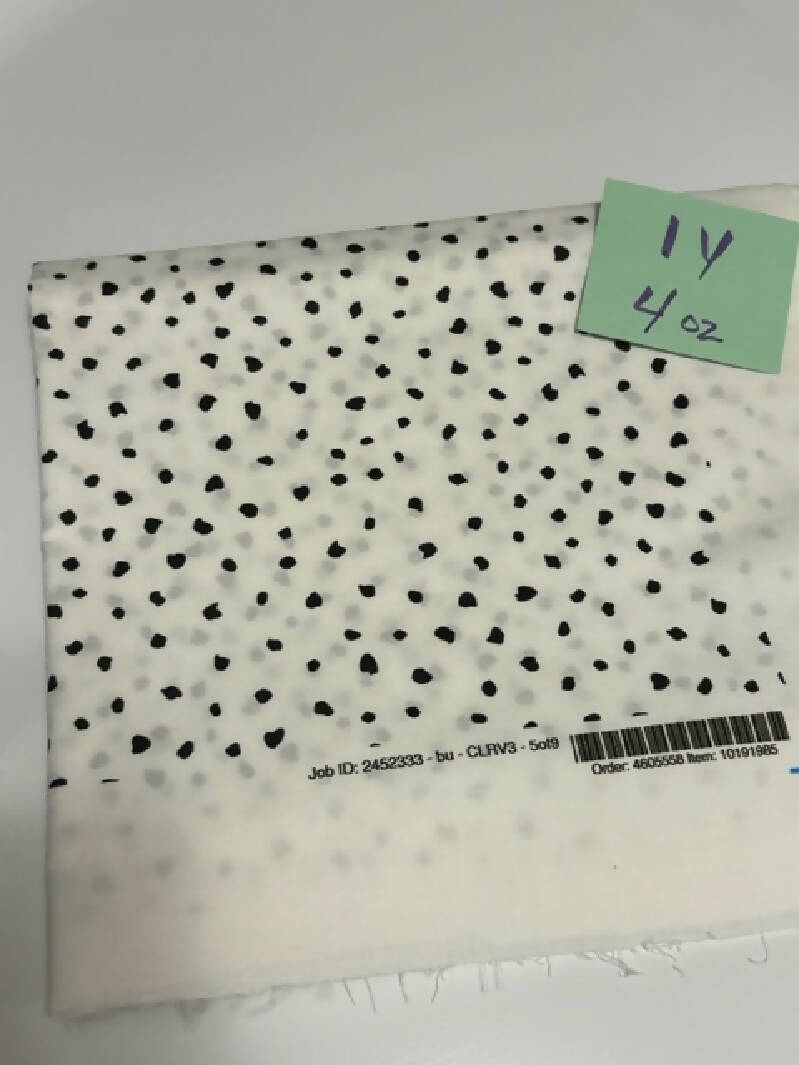 Midnight Snow Fabric, Dalmatian, Spots, Animal Print - 1 Yard, 100% cotton Spoonflower Fabric