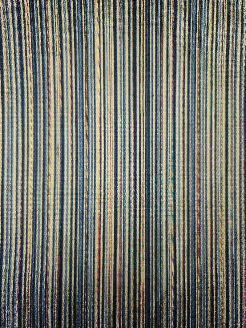 Blue and Gold Striped Decorator Fabric