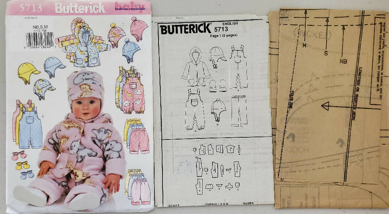 Uncut Butterick Baby Pattern 5713