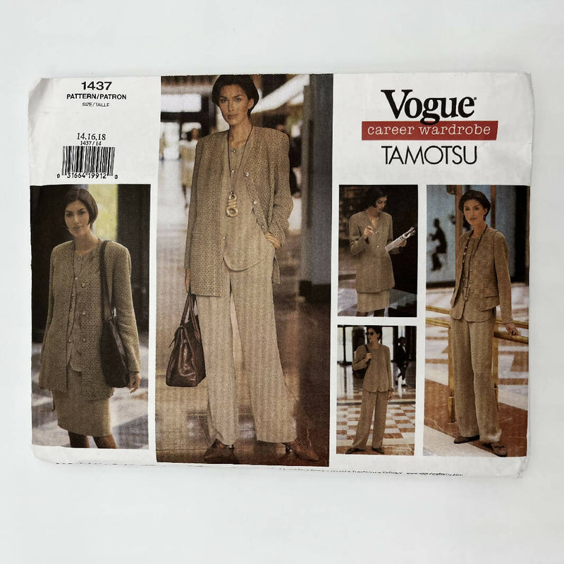 Vogue 1437 Tamotsu Career Wardrobe Pattern - Sizes 14-18