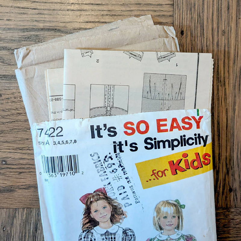 Vintage kids sewing pattern - Simplicity 7422