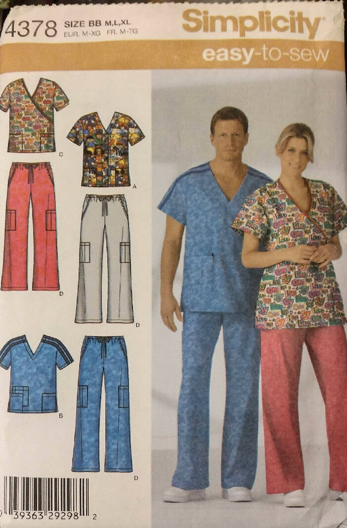 Vintage 1990 Easy to Sew Simplicity Sewing Pattern 9956 Size A S-XL for Men&