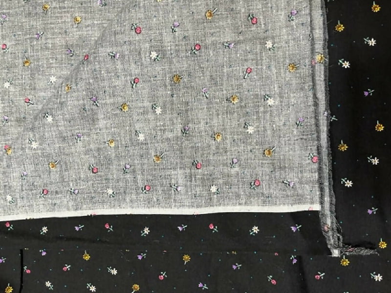 KP Kids fabric - Kari Pearson for SSI - black with small flowers