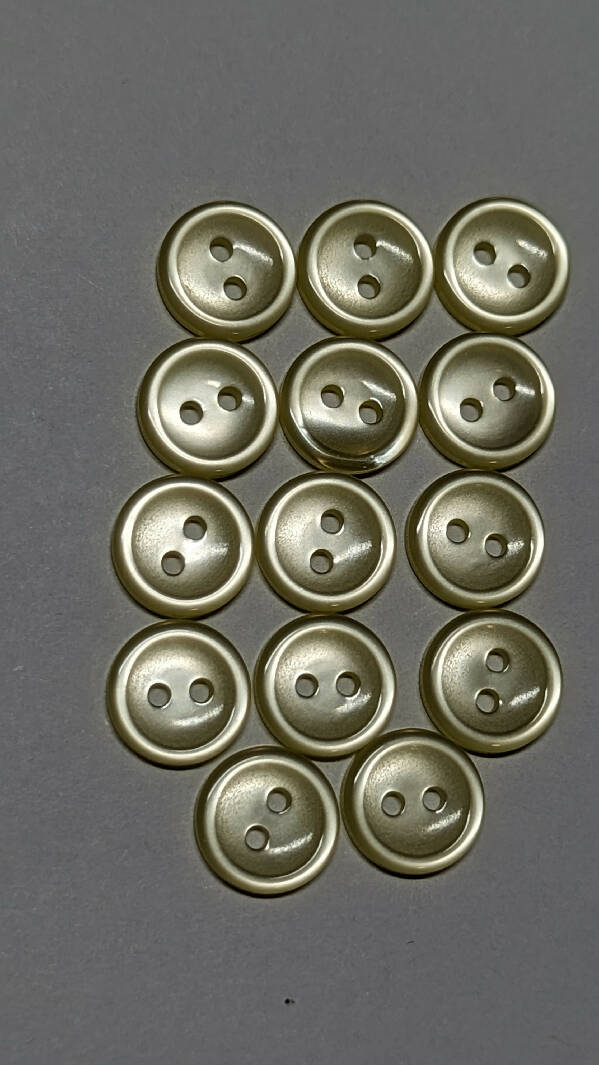 Pale Yellow 12 mm Buttons - Set of 14
