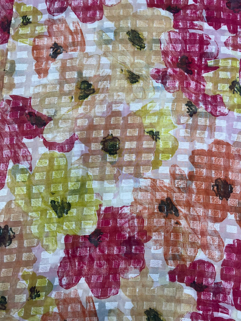 Watercolor Soft Floral Sheer Fabric