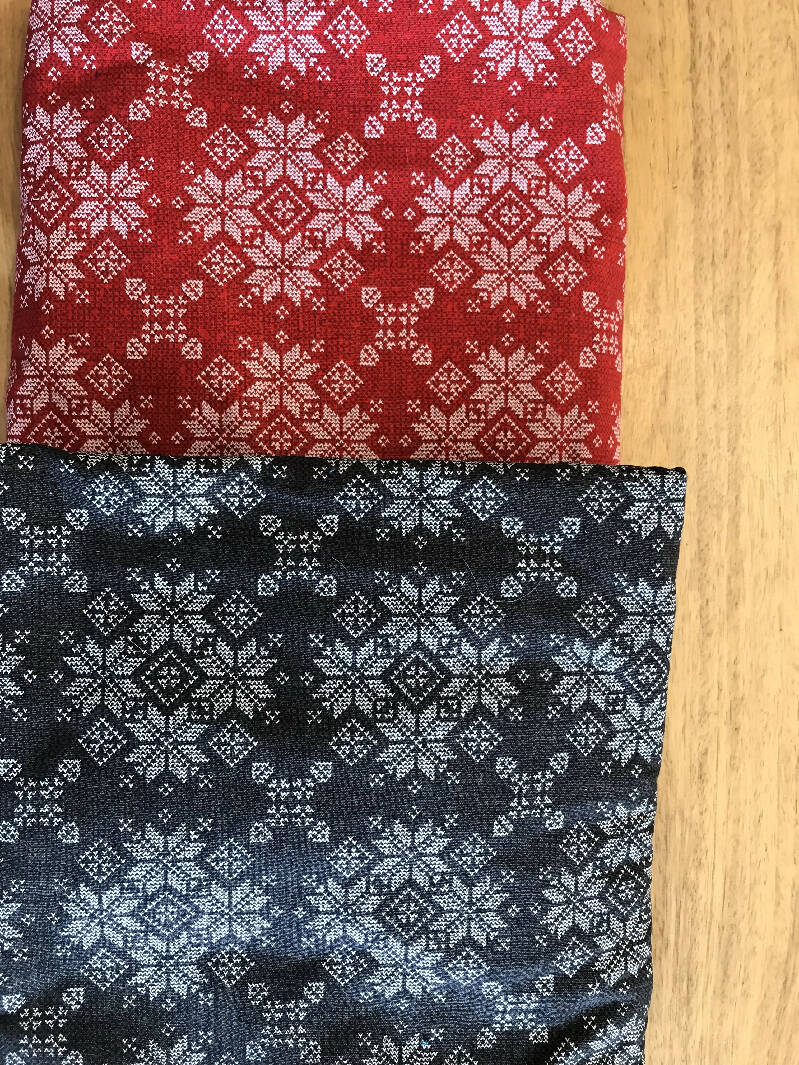 Fair Isle Sweater pattern in Red and Black/ Dark Gray