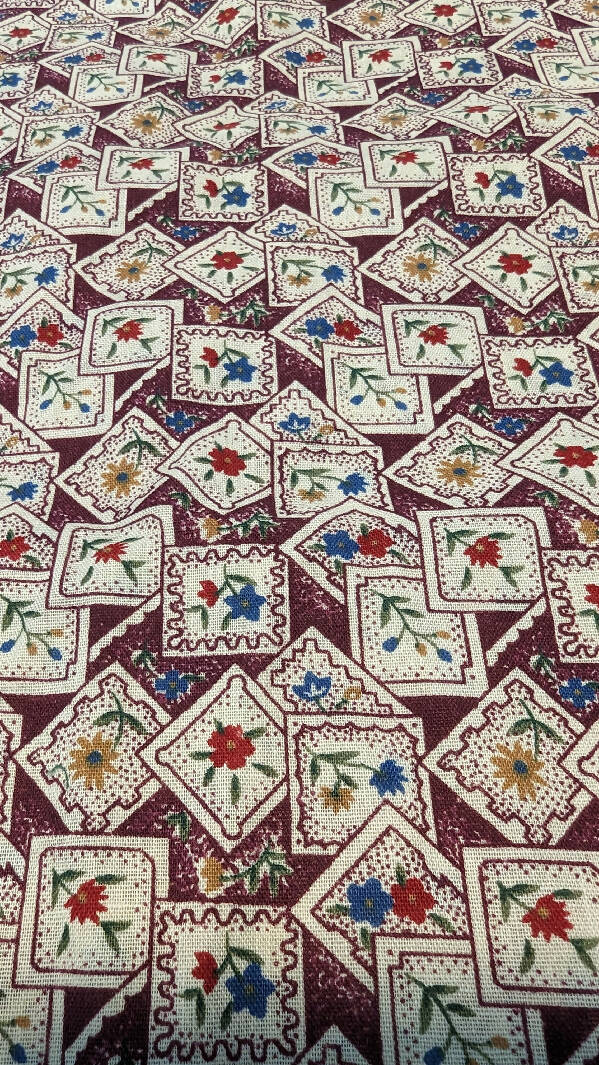 Multicolor Floral Postage Stamp Print Quilting Cotton Woven Fabric 44"W - 4 yds