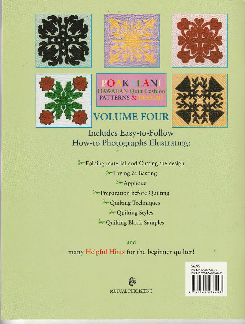 Poakalani Hawaiian Quilt Cushion Patterns and Designs Book 4