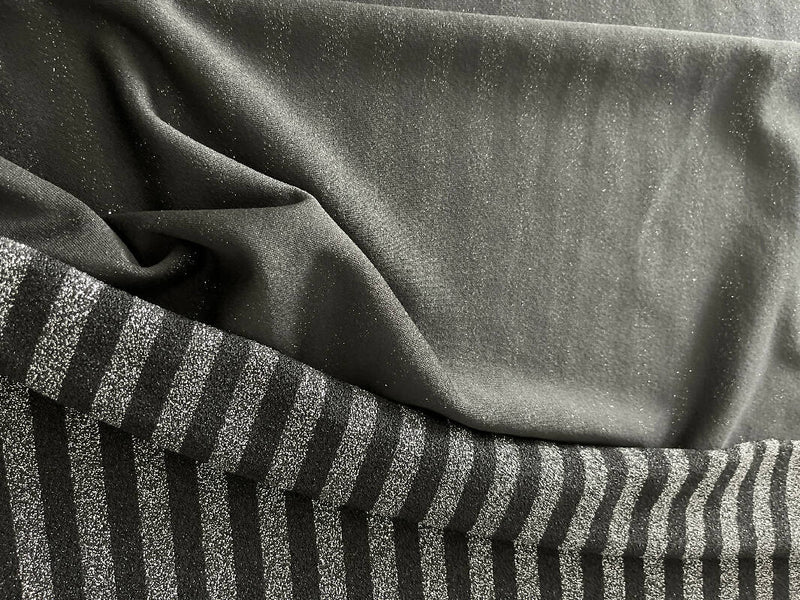 Festive black/silver knit 2 yds 60” wide