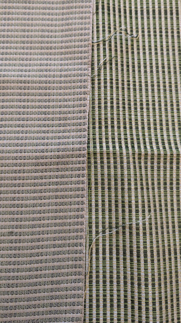 Green/Tan Striped Woven Home Decor Fabric 57"W - 2 yds