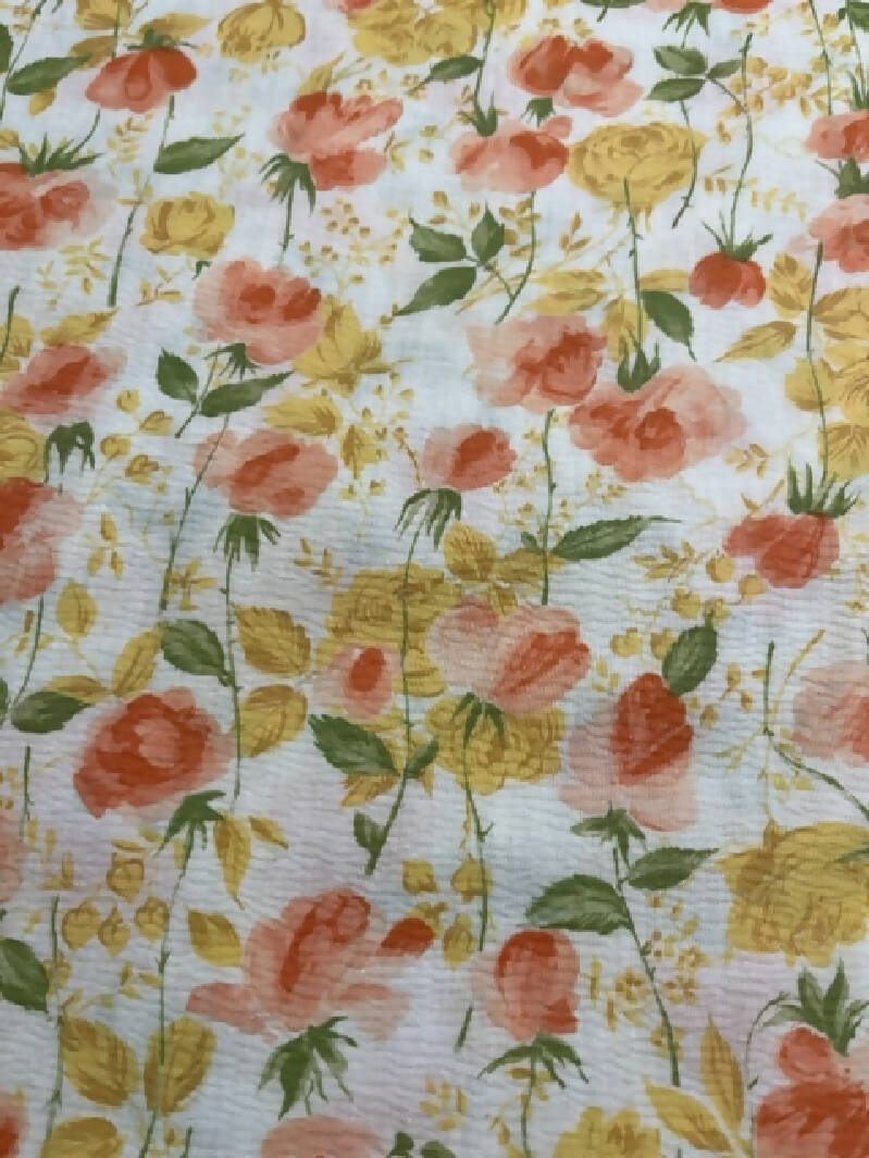 Floral cotton crepe fabric