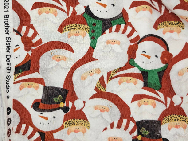 Santa and Snowmen Fabric 1/2 yard