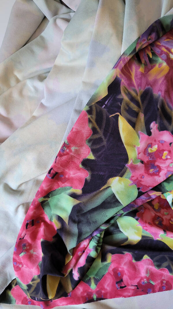 ITY Jersey Knit floral pattern 3 1/4 yards