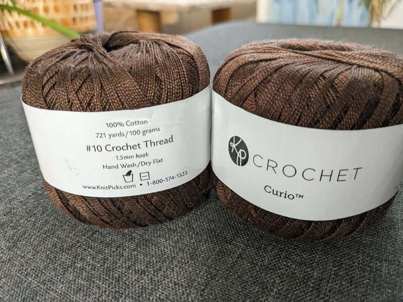 Knit Picks Crochet Curio, Chocolate - 200g/7oz - 1319m/1442yd