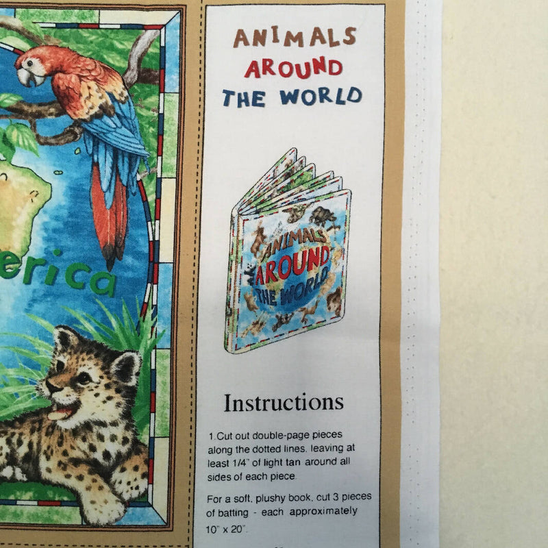 FABRIC Animals Around the World Panel to Make a Cloth Book