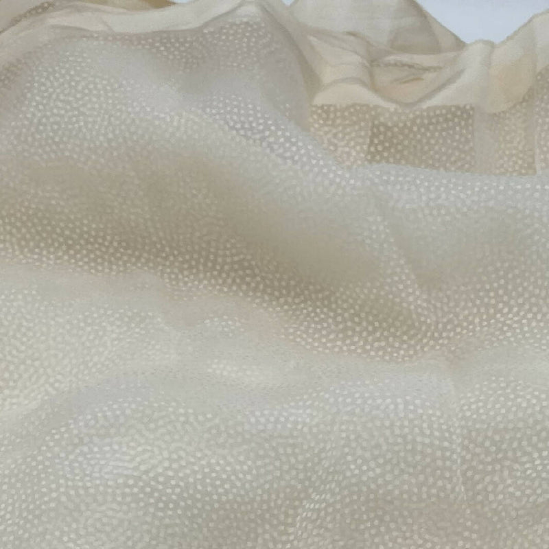 Light Blush Dotted Burn-Out Synthetic Tulle - 3 Yds