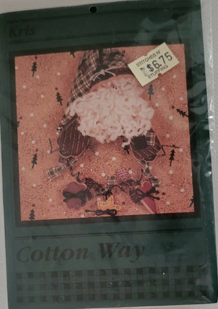 Cotton Way "Kris" pattern and wood pieces for Christmas ornament or pin