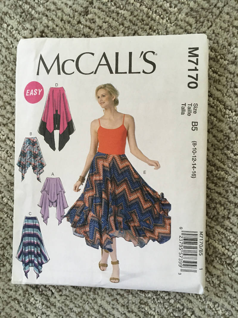 McCalls Flowy Skirt Pattern, size 8-16