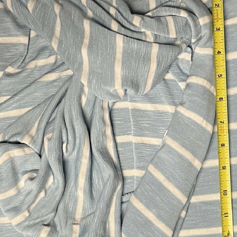 Baby Blue and White Striped Blend Knit - 2.75 Yds