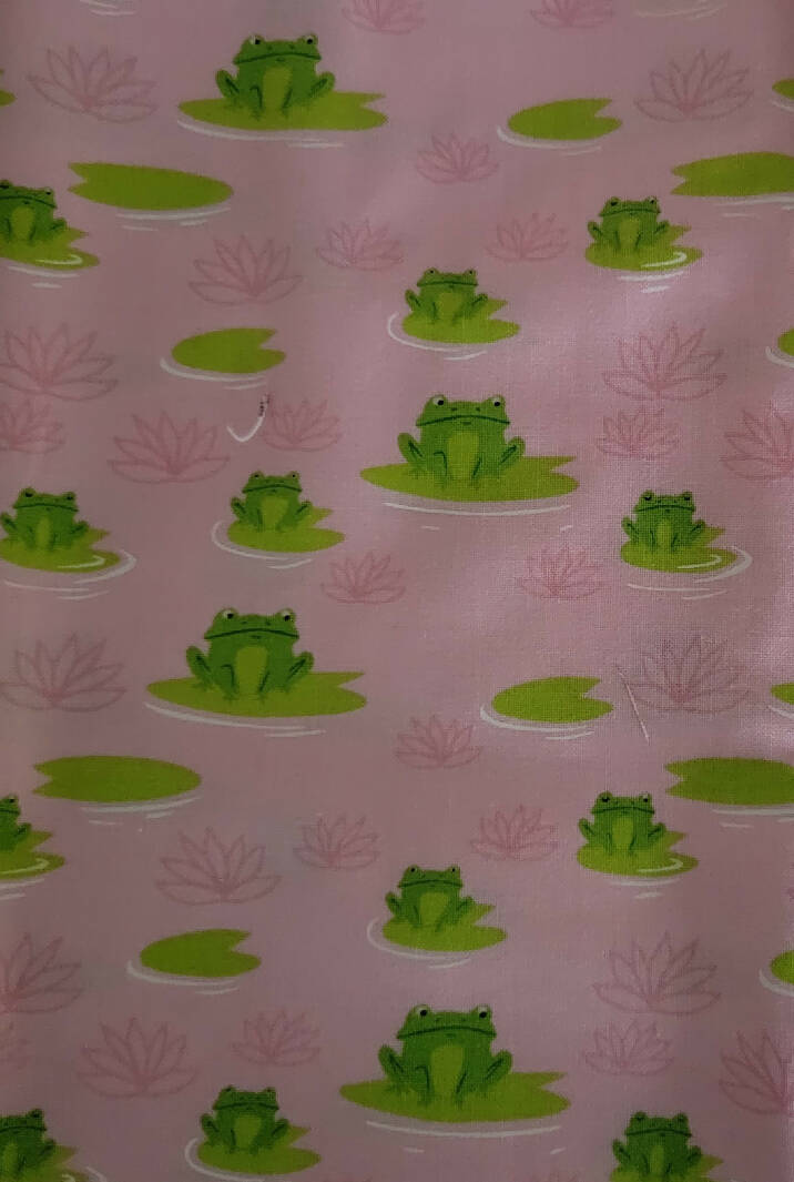 Pink with Frogs on Lilly Pads 1/4 yard