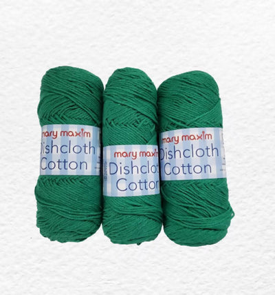 Green Maxim Dishcloth Cotton Yarn 3.5 oz. 164 yards 3 Skeins