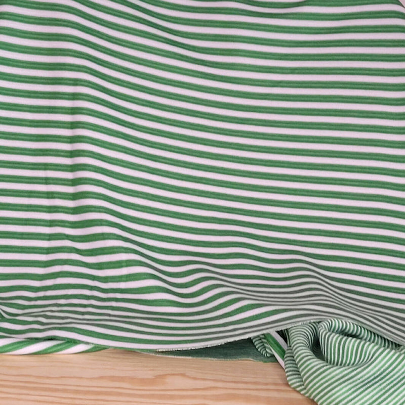 Green Stripe T-Shirt Knit (double sided)