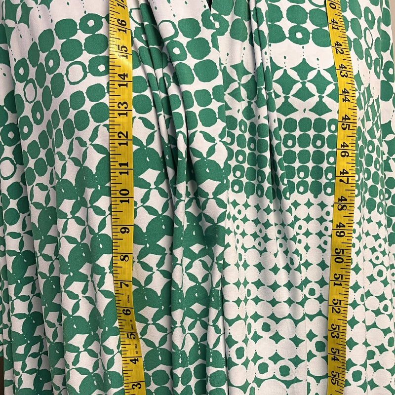 Tori Richards Green and White Print ITY Polyester - 3.25 Yds