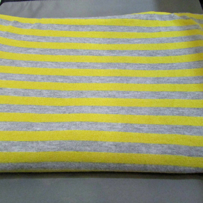 yellow/gray stripe knit 2yds 56"