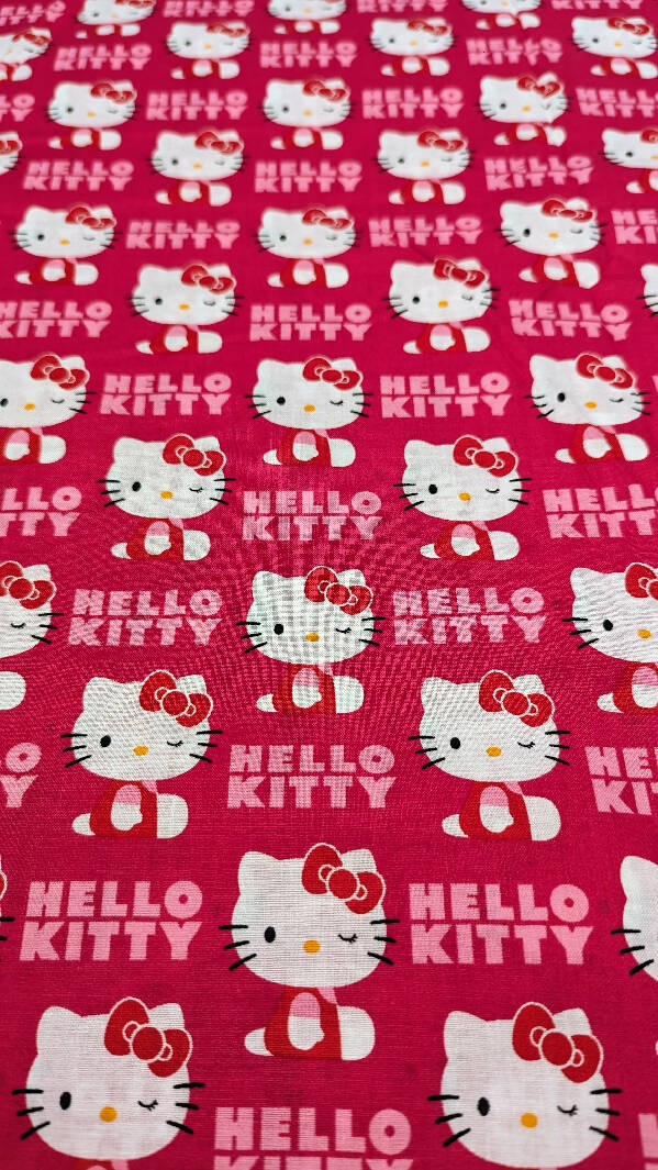 Hello Kitty by Sanrio Hot Pink Print Quilting Cotton 45"W - 3 yds