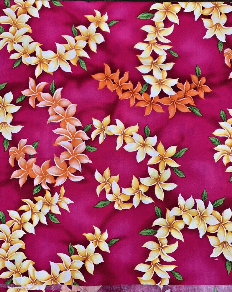Hawaiian Florals by Trendtex Fabrics 2013 Cotton Fabric Fuschia Pink 1y+28"x44"