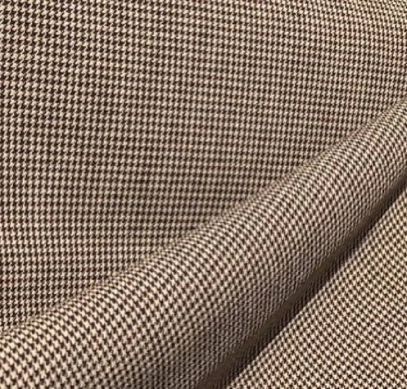 Brown and Black Houndstooth Wool Lycra Woven (yardage)