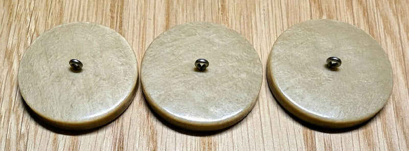 Vintage Beige Round Rope Detail 1 1/2" Shank Buttons - Set of 3