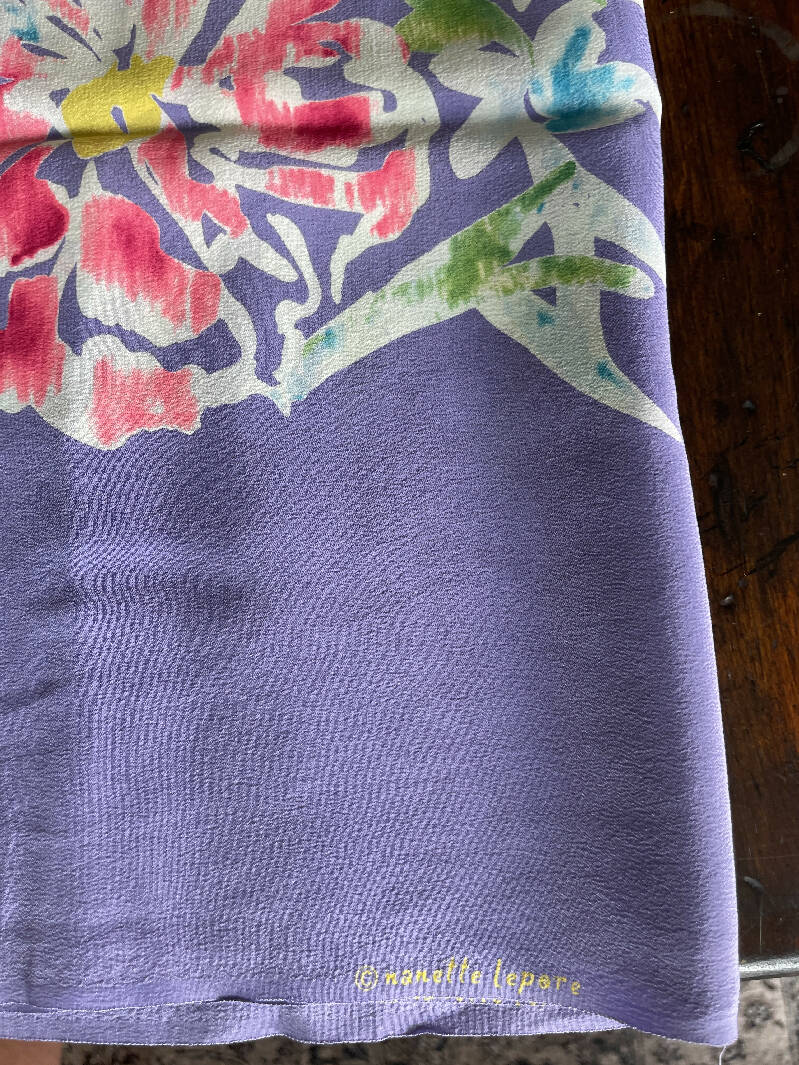 DESIGNER Lavender floral/botanical double border print 2 yds