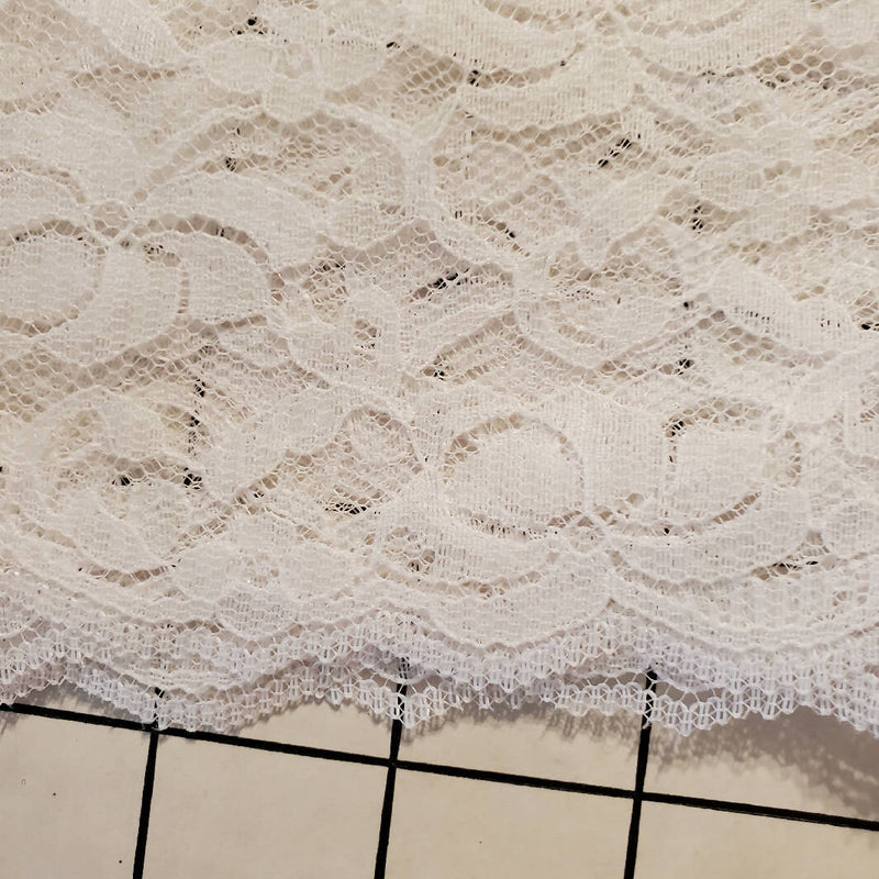 Vintage Lace Bright White 24" x 2yds Craft Lace table Runner 1 scalloped edge