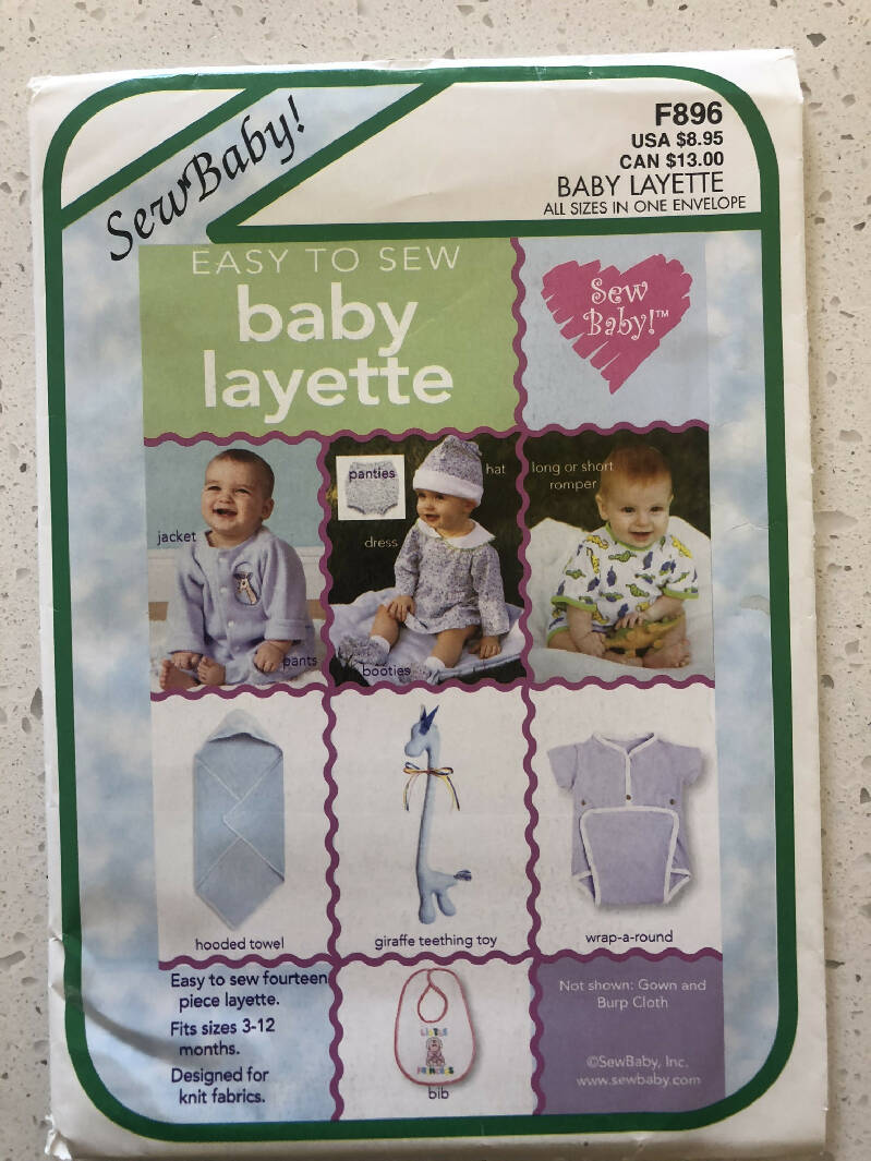 Sew Baby Pattern No. F896 - Easy to Sew Baby Layette