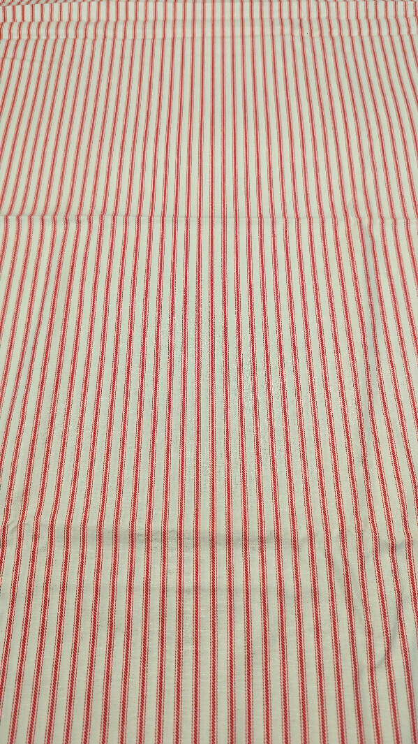 Red/White Cotton Ticking Woven 44"W - 3 yds