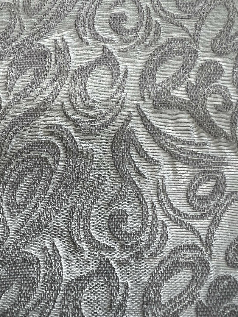 56" W x 3yds - Silver & White Apparel Fabric