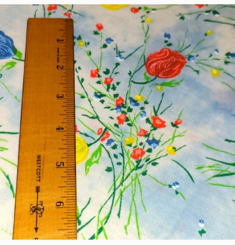 Flowers Colorful Stretchy Vintage Fabric