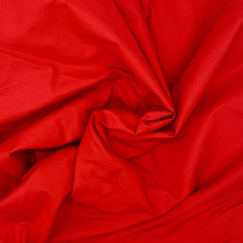 Tomato Red Cotton Polyester Lightweight Woven