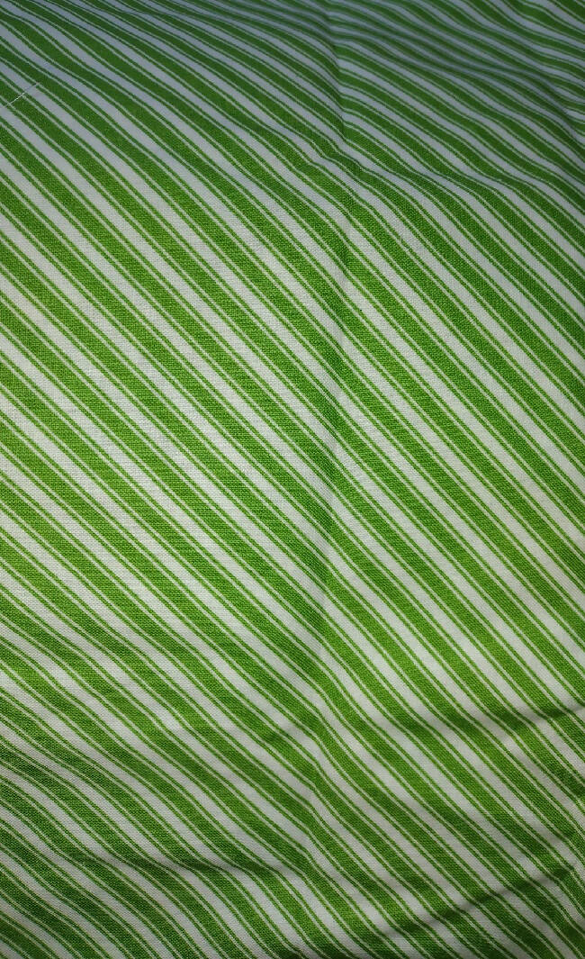 2 Yards Christmas Fabric New Unused Green Side Stripes Christmas Fabric by Sugar & Spice Textiles 100% Cotton; Green Apple Candy Stripes