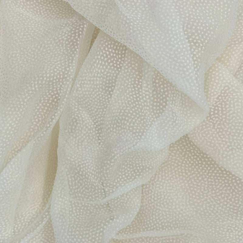 Light Blush Dotted Burn-Out Synthetic Tulle - 3 Yds