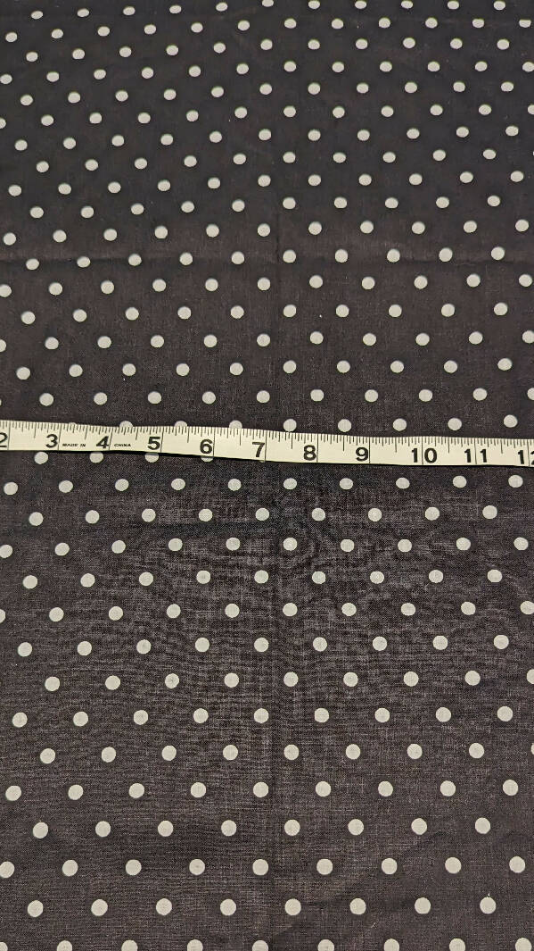 Black/White Polka Dot Quilting Cotton 44"W - 1 3/4 yds