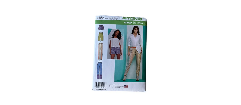 Simplicity 1165 Misses Slim Pull-On Pants, Shorts in 2 Styles Easy Sew Size: R5