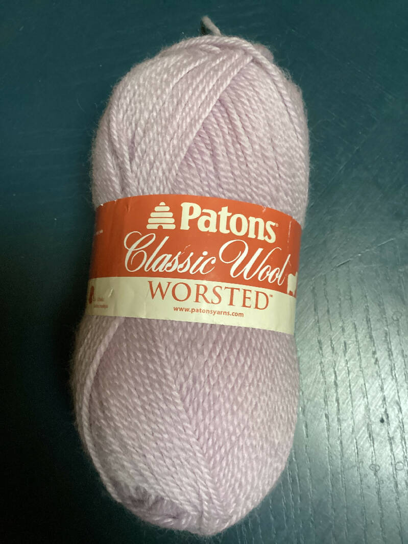 Patons Classic Wool Worsted color lavender grey