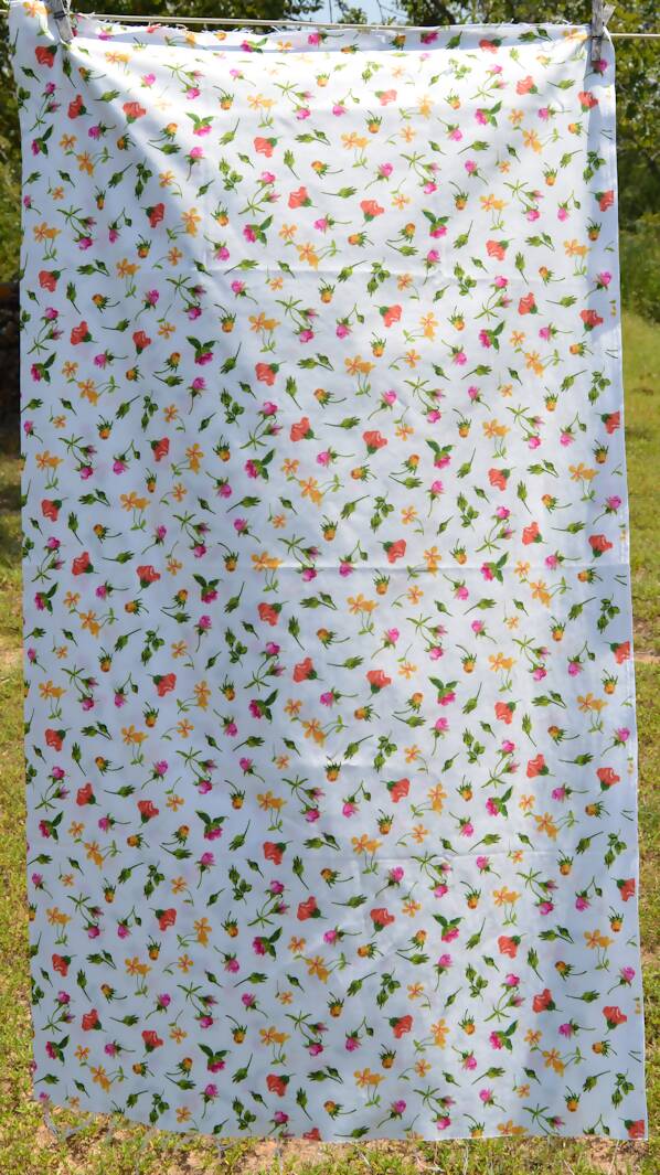 ONE yard spring flowers floral cotton print 44" wide