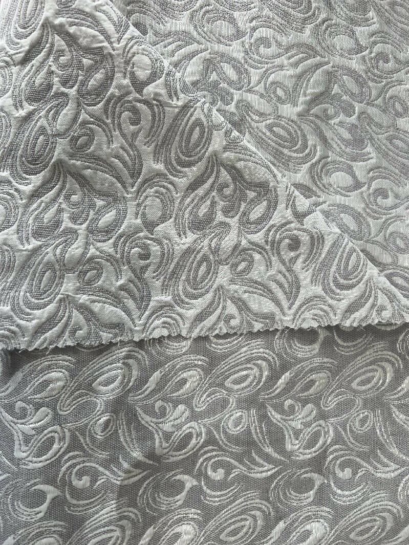 56" W x 3yds - Silver & White Apparel Fabric